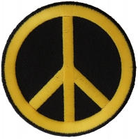 Peace Sign Patch Yellow On Black Peace Sign Patch Yellow On Black