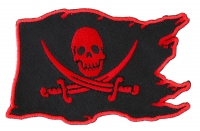 Pirate Skull Patch Red