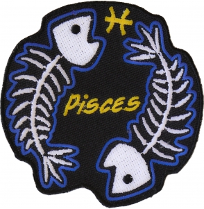 Pisces Skull Zodiac Sign Patch Pisces Skull Zodiac Sign Patch