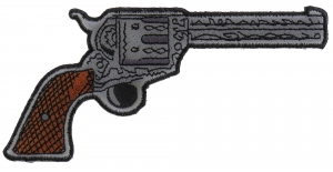 6 Shooter Pistol Gun Patch Right | Embroidered Patches
