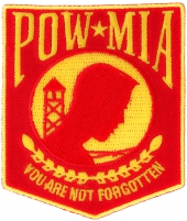POW MIA Red And Yellow Patch | US POW MIA Military Veteran Patches POW MIA Red And Yellow Patch | US POW MIA Military Veteran Patches