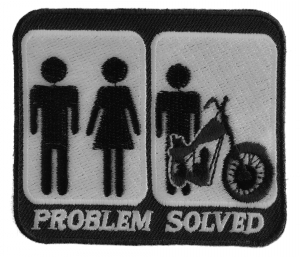 Problem Solved Marriage And Motorcycle Patch | Embroidered Biker Patches