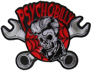 Psychobilly Skull and Wrenches Patch Psychobilly Skull and Wrenches Patch