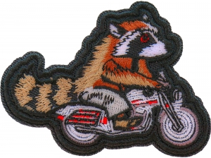 Raccoon Biker Patch Embroidered Raccoon Biker Patch Embroidered