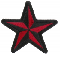 Red Black Star Patch | Embroidered Patches
