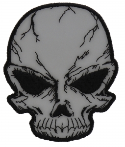 Reflective Small Cracked Skull Patch | Embroidered Patches Reflective Small Cracked Skull Patch | Embroidered Patches
