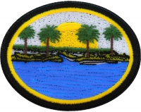 Sea and Palms Sunset Iron on Patch
