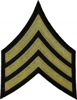 Green and Yellow Sergeant Chevron Patch by Ivamis Patches