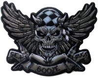 Sex Booze Drugs Checkered Skull and Wings Patch
