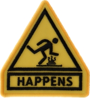 Shit Happens Yellow Sign Patch | Embroidered Patches Shit Happens Yellow Sign Patch | Embroidered Patches