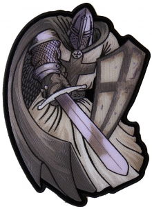 Silver Cape Templar Knight Large Back Patch