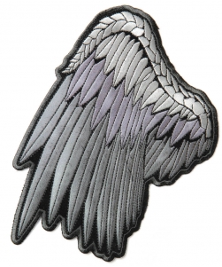 Silver Left Angel Wings Patch | Embroidered Patches Silver Left Angel Wings Patch | Embroidered Patches