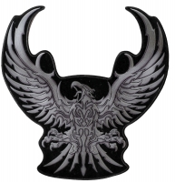 Silver Tribal Eagle Patch Large | Embroidered Patches