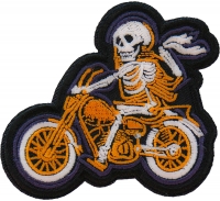 Skeletal Biker Patch Embroidered