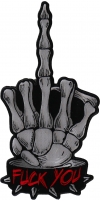 Skeleton Fuck You Middle Finger Large Back Patch