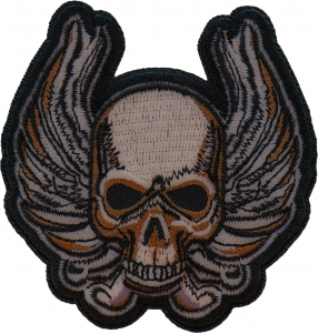 Skull and Wings Iron on Patch