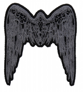 Small Angel Wings Patch Grey | Embroidered Patches Small Angel Wings Patch Grey | Embroidered Patches