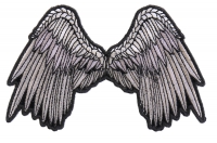 Small Beautiful Angel Wings Grey Patch | Embroidered Patches Small Beautiful Angel Wings Grey Patch | Embroidered Patches