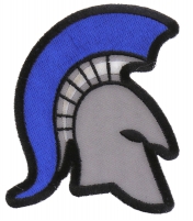 Spartan Helmet Blue Mohawk Police Patch