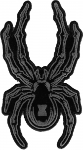 Black and Gray Up-crawling Spider Patch Iron on or Sew on Small Black and Gray Spider Patch Iron on sew on