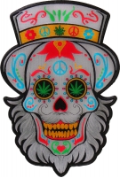 Sugar Skull with Beard Large Back Patch