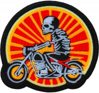 Sunset Skeleton Biker Motorcycle Patch Embroidered
