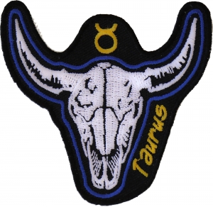 Taurus Skull Zodiac Sign Patch Taurus Skull Zodiac Sign Patch