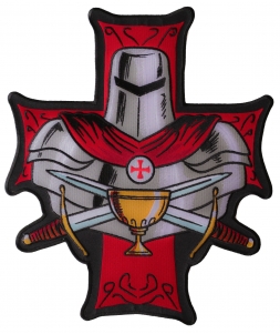 Templar Holy Grail Large Christian Back Patch Templar Holy Grail Large Christian Back Patch