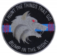 Thin Blue Line Bump In The Night Wolf Patch | Embroidered Patches