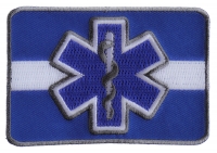 Thin White Line Blue Star Of Life Patch For EMS | Embroidered EMT Patches