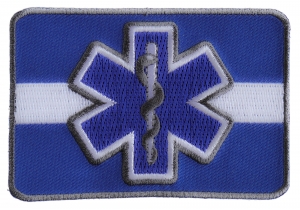 Thin White Line Blue Star Of Life Patch For EMS | Embroidered EMT Patches Thin White Line Blue Star Of Life Patch For EMS | Embroidered EMT Patches
