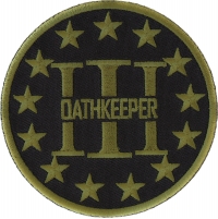 Three Percenter Oathkeeper Round Patch Green | Embroidered Patches