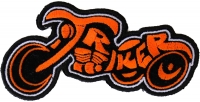 Triker Small Patch In Orange And Black | Embroidered Biker Patches