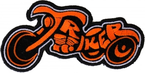 Triker Small Patch In Orange And Black | Embroidered Biker Patches