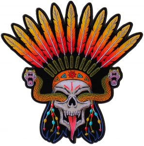 Wicked Skull Snakes Feathers Large Back Patch Wicked Skull Snakes Feathers Large Back Patch