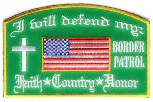 Will Defend Border Patrol Patch In Green | Embroidered Patches Will Defend Border Patrol Patch In Green | Embroidered Patches