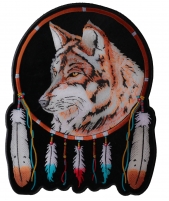 Wolf And Feathers Large Back Patch | Embroidered Patches