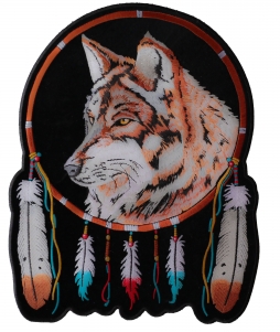 Wolf And Feathers Large Back Patch | Embroidered Patches