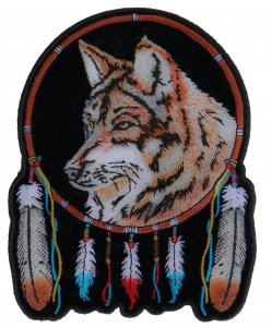 Wolf And Feathers Medium Patch | Embroidered Patches Wolf And Feathers Medium Patch | Embroidered Patches