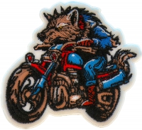 Wolf on Motorcycle Patch