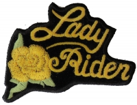 Yellow Lady Rider Rose Patch | Embroidered Biker Patches