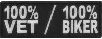 100 Percent Vet 100 Percent Biker Patch 100 Percent Vet 100 Percent Biker Patch