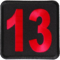 13 Patch Black Red Square