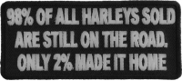 2 Percent Of Harleys Made It Home Funny Biker Patch