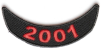 2001 Lower Year Rocker Patch In Red