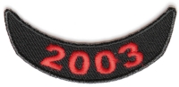 2003 Lower Year Rocker Patch In Red
