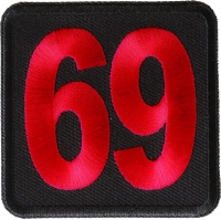 69 Patch Black Red Square