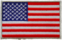 American Flag Patch Silver Border | Embroidered Patches