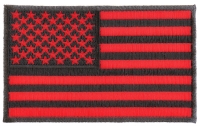Black And Red American Flag Patch 4 Inch | US Military Veteran Patches Black And Red American Flag Patch 4 Inch | US Military Veteran Patches