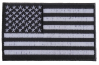 Black and White American Flag Patch with Black Borders